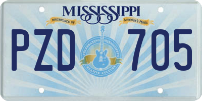 MS license plate PZD705