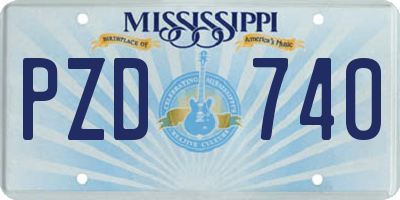 MS license plate PZD740