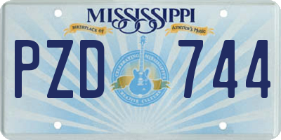 MS license plate PZD744