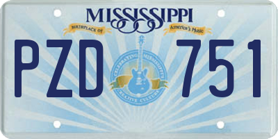 MS license plate PZD751