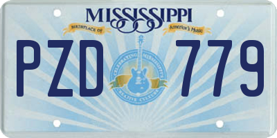 MS license plate PZD779