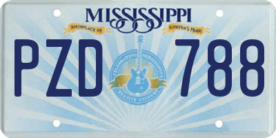 MS license plate PZD788