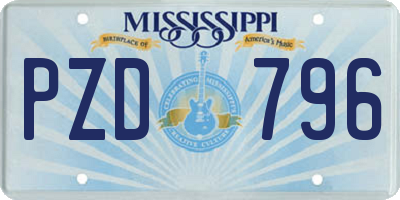 MS license plate PZD796