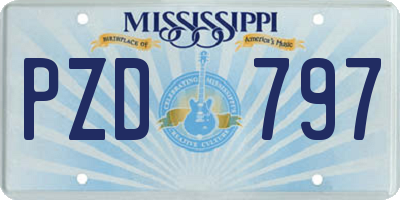 MS license plate PZD797