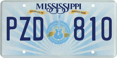 MS license plate PZD810