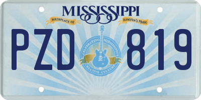 MS license plate PZD819