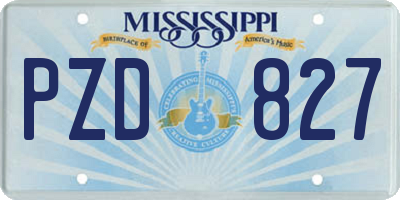 MS license plate PZD827