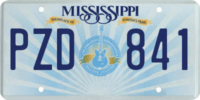 MS license plate PZD841