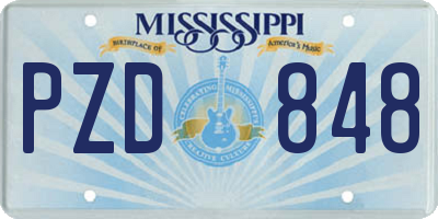 MS license plate PZD848