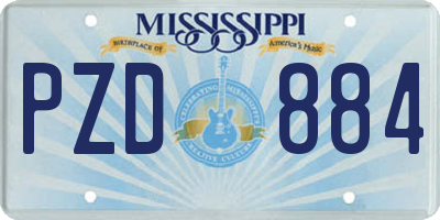 MS license plate PZD884
