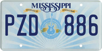 MS license plate PZD886