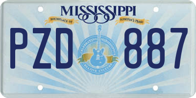 MS license plate PZD887