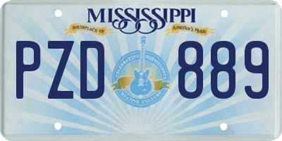 MS license plate PZD889