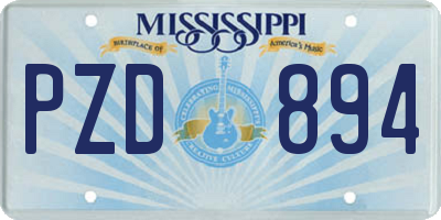 MS license plate PZD894