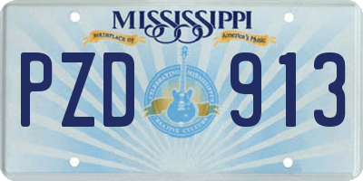 MS license plate PZD913