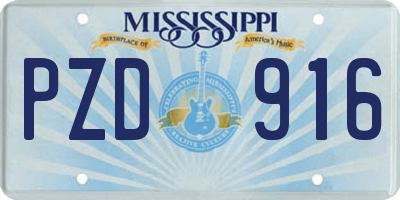 MS license plate PZD916