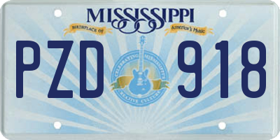 MS license plate PZD918