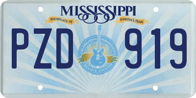 MS license plate PZD919