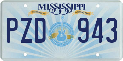 MS license plate PZD943