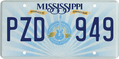 MS license plate PZD949