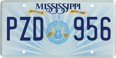 MS license plate PZD956