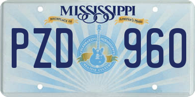 MS license plate PZD960