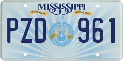 MS license plate PZD961