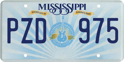 MS license plate PZD975