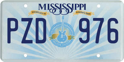 MS license plate PZD976