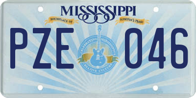 MS license plate PZE046