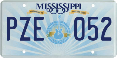 MS license plate PZE052