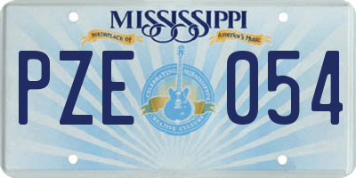 MS license plate PZE054