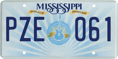 MS license plate PZE061