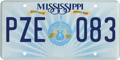 MS license plate PZE083