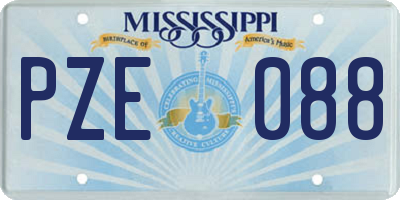 MS license plate PZE088