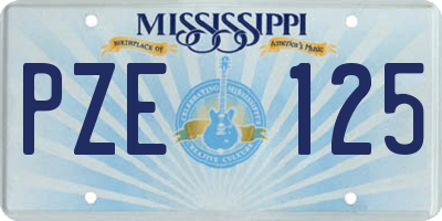 MS license plate PZE125