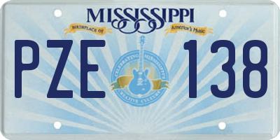 MS license plate PZE138