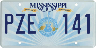 MS license plate PZE141