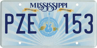 MS license plate PZE153