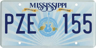 MS license plate PZE155