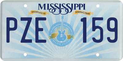 MS license plate PZE159