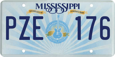MS license plate PZE176