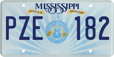 MS license plate PZE182