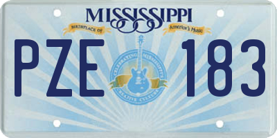 MS license plate PZE183