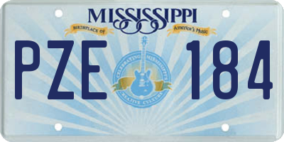 MS license plate PZE184