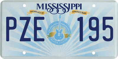 MS license plate PZE195