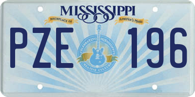 MS license plate PZE196