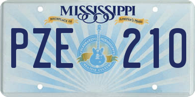 MS license plate PZE210