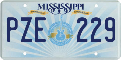 MS license plate PZE229