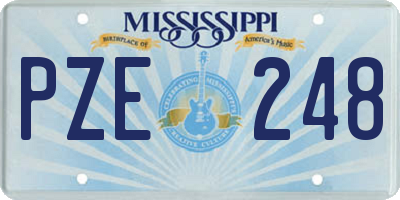 MS license plate PZE248